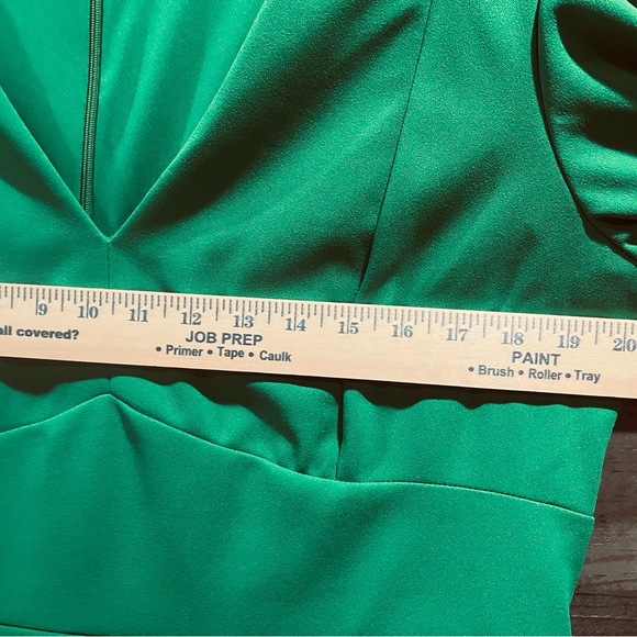 DKNY Puff-Sleeve V Neck Sheath Dress Vibrant Kelly Green Women's Size 16 - Picture 8 of 10